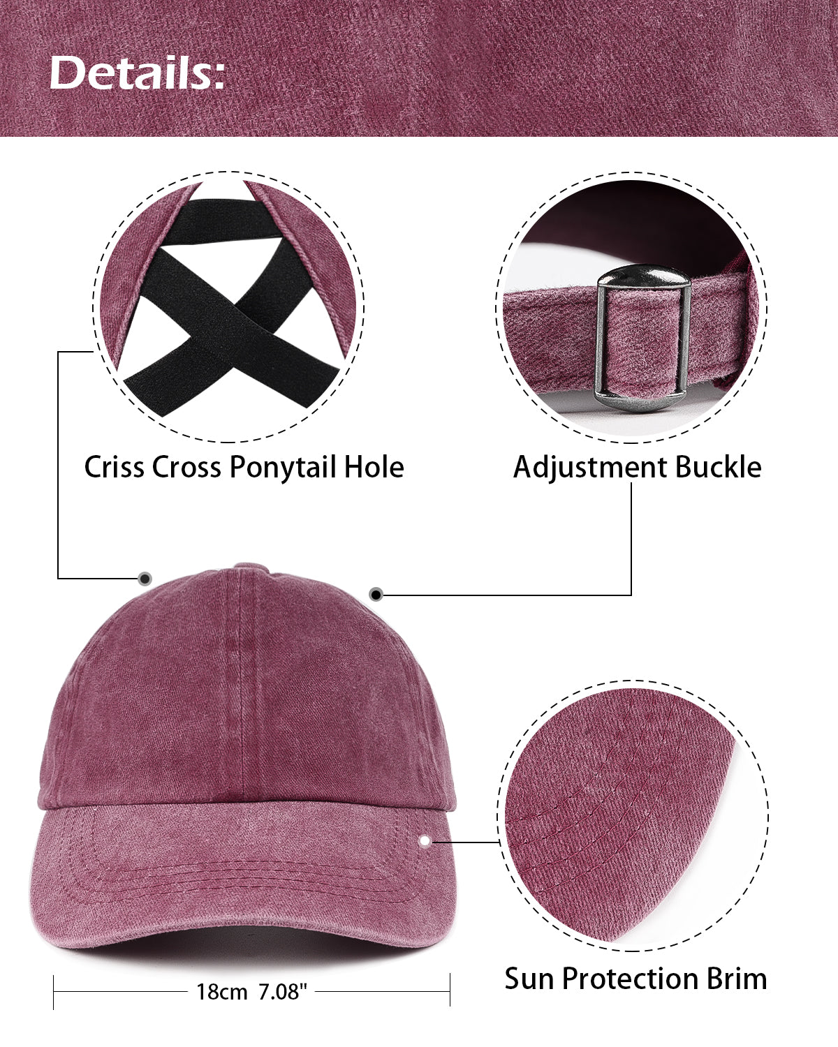 Small-Fit Ponytail Baseball Cap - Zylioo