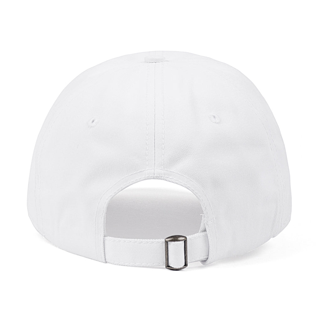 White cotton baseball cap for big heads - back adjustable strap