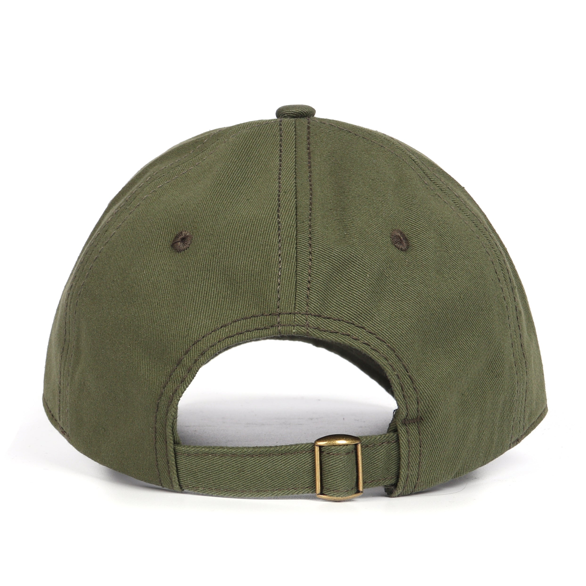 Army green cotton baseball cap for big heads - interior sweatband detail