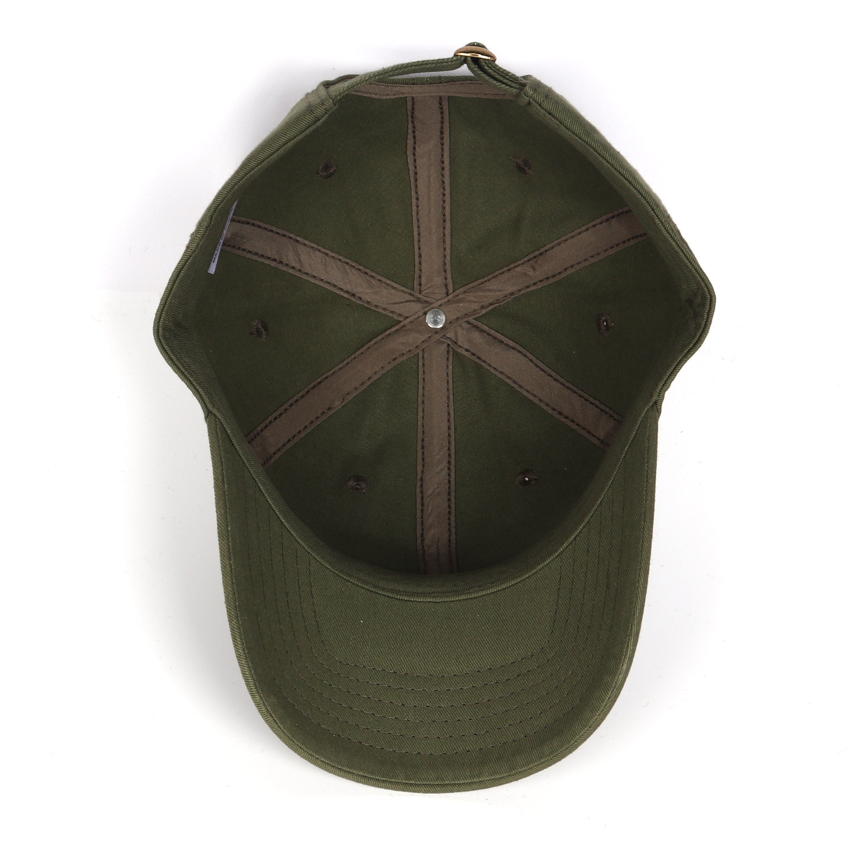 Army green cotton baseball cap for big heads XXL - top view