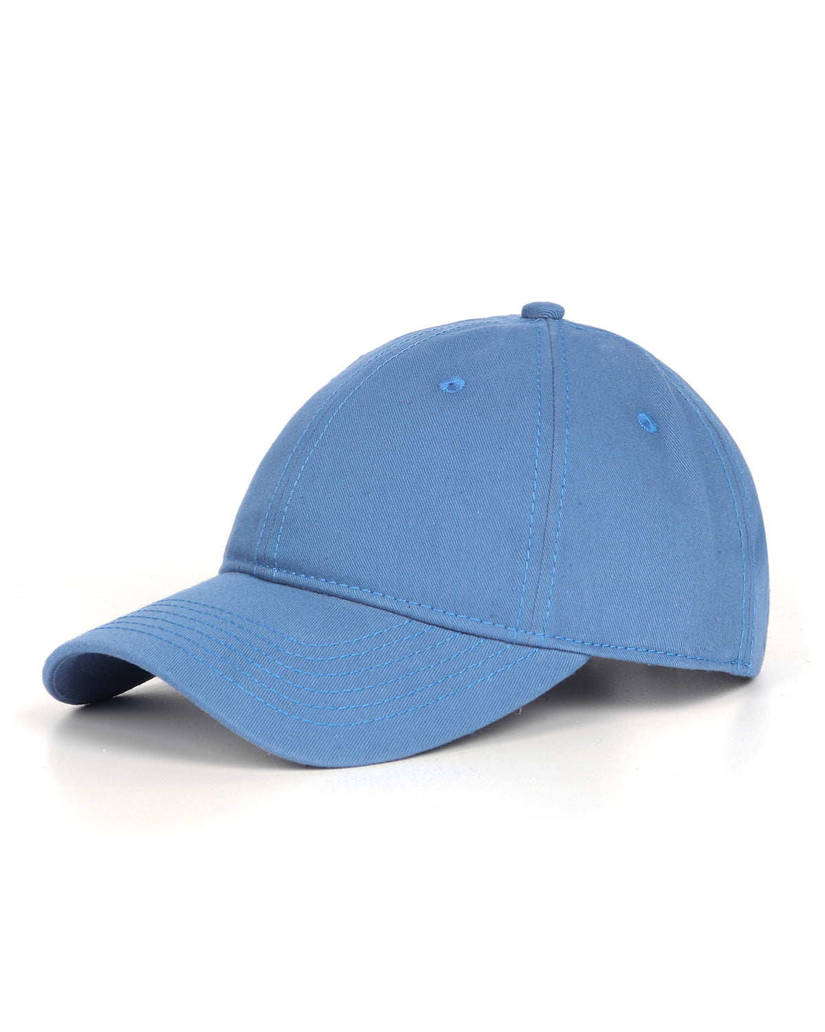 Denim blue cotton baseball cap for big heads - side view