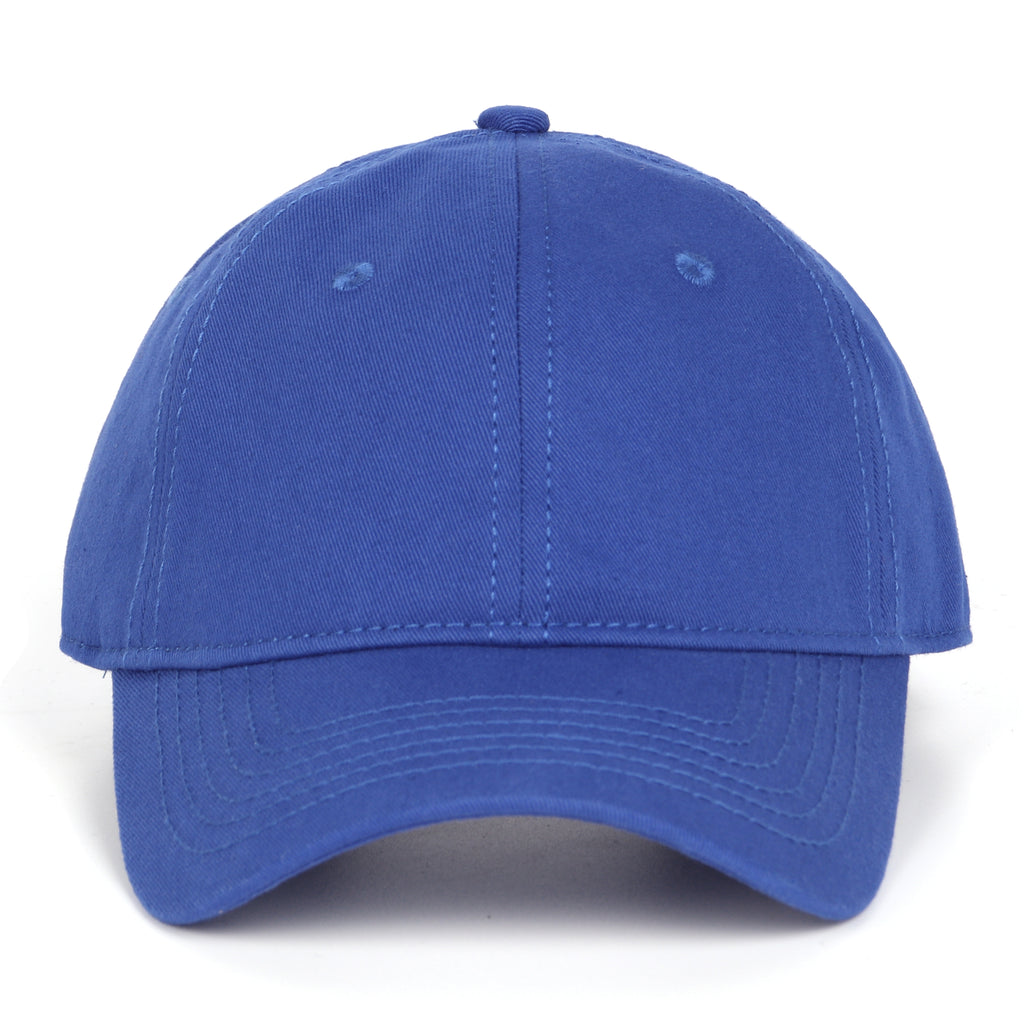 Royal blue cotton baseball cap for big heads XXL - front view