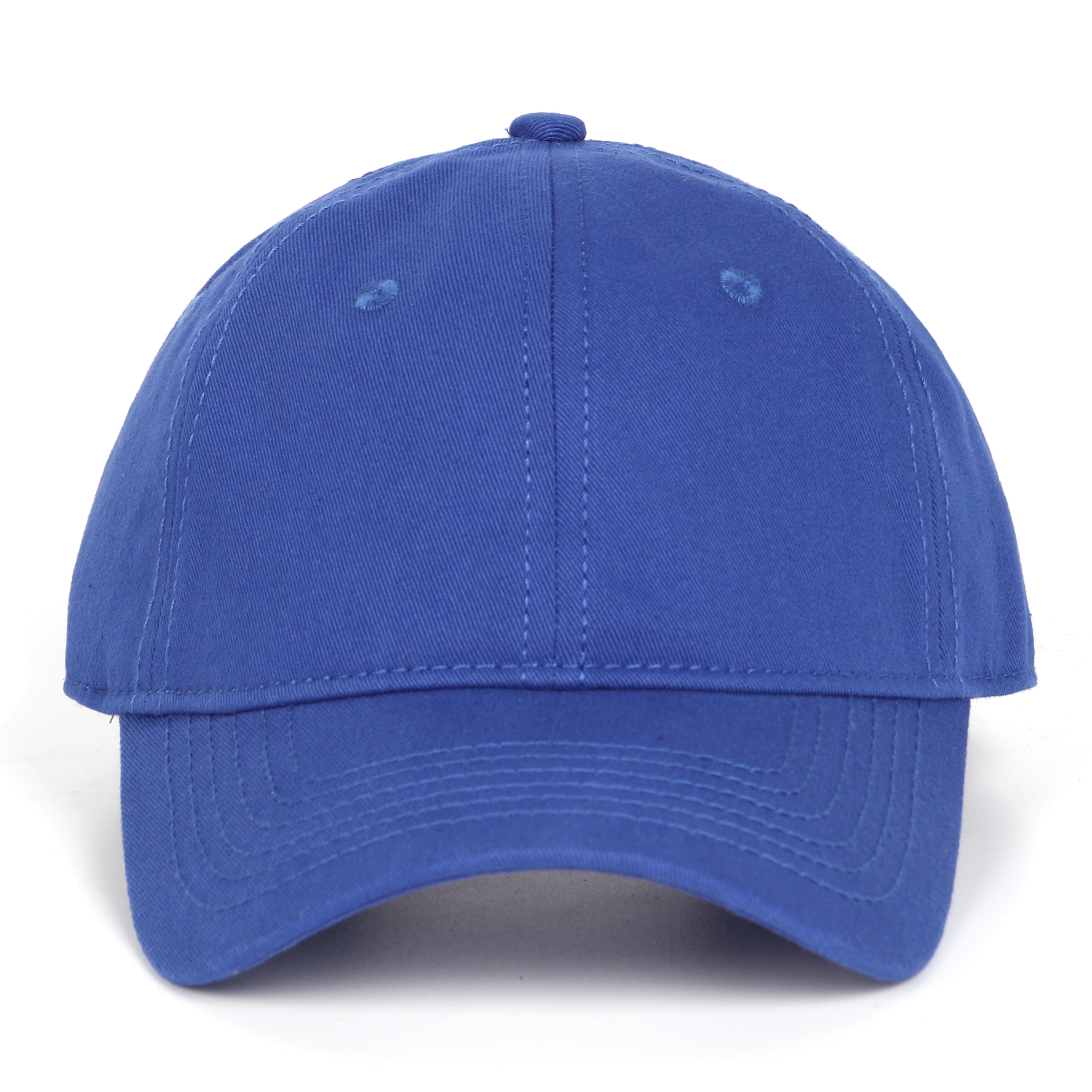 Royal blue cotton baseball cap for big heads XXL - front view