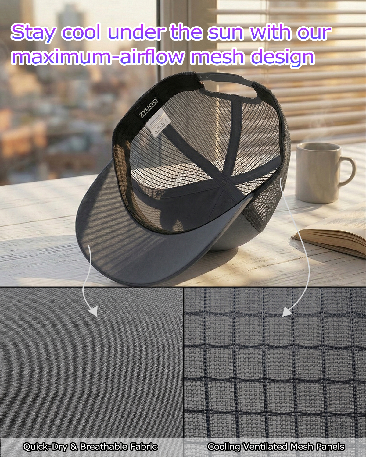 2XL Mid Crown Trucker Hat for Big Heads