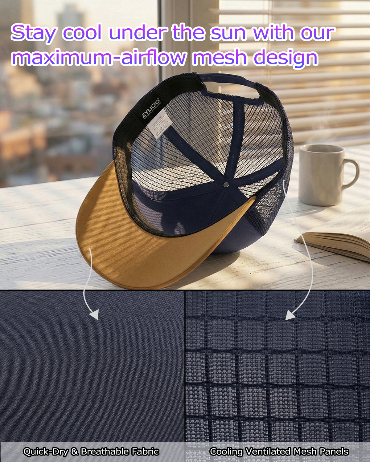 2XL Mid Crown Trucker Hat for Big Heads