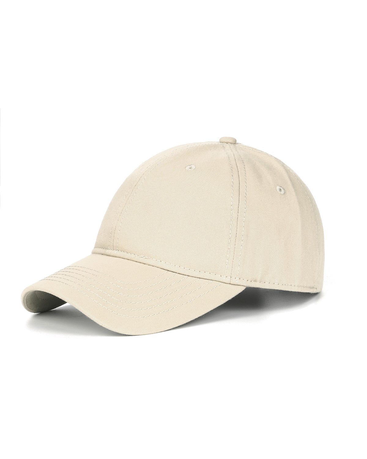 Beige cotton baseball cap for big heads XXL - front view