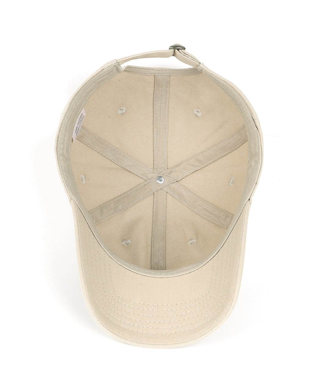 Beige cotton baseball cap for big heads XXL - interior detail