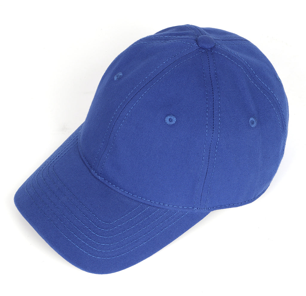 Royal blue cotton baseball cap for big heads XXL - three quarter view