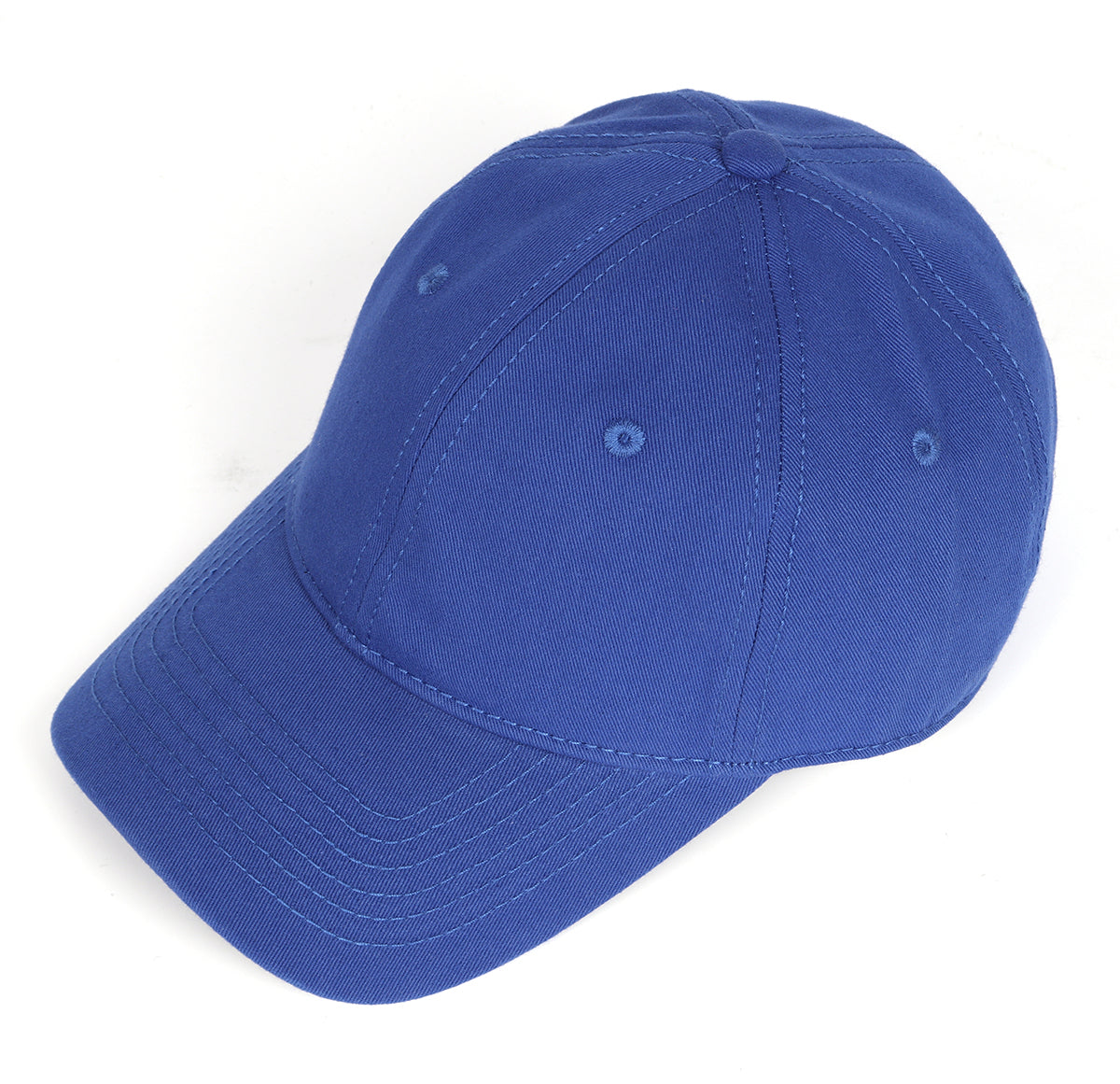Royal blue cotton baseball cap for big heads XXL - three quarter view