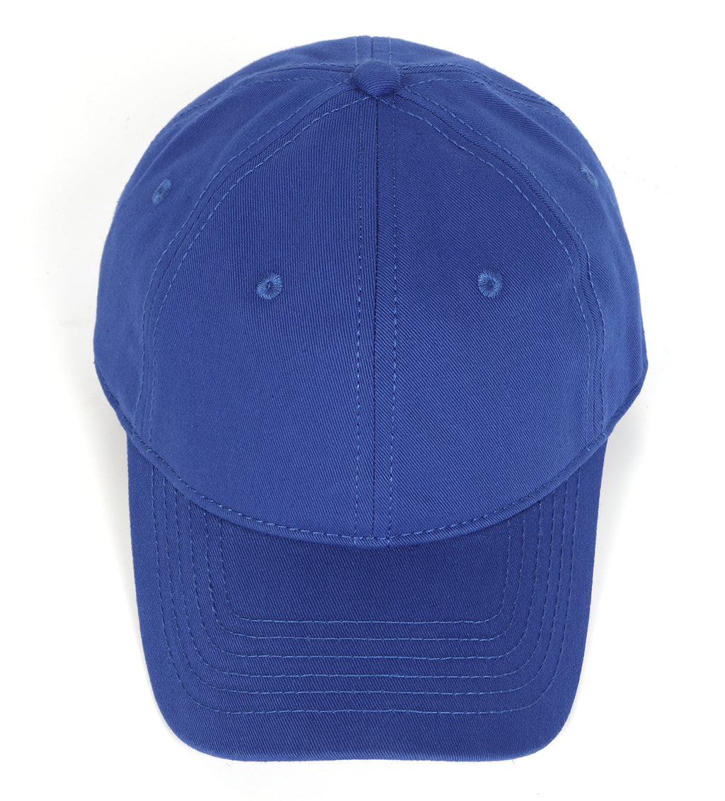 Royal blue oversized cotton baseball cap - top view