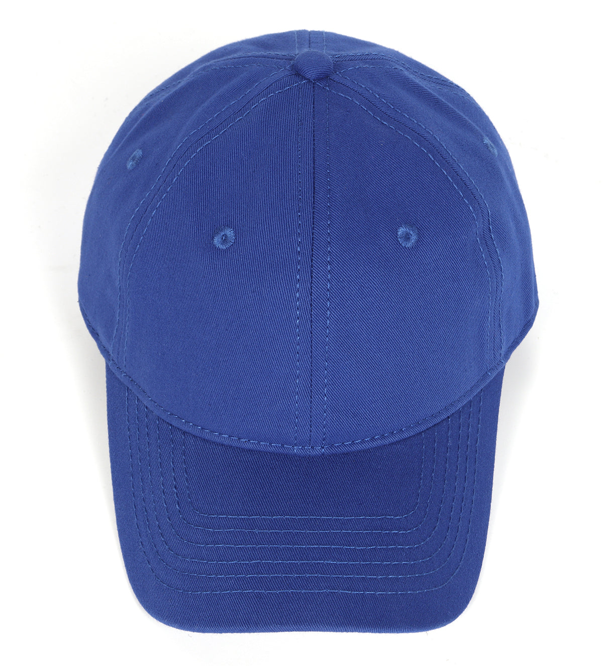 Royal blue oversized cotton baseball cap - top view