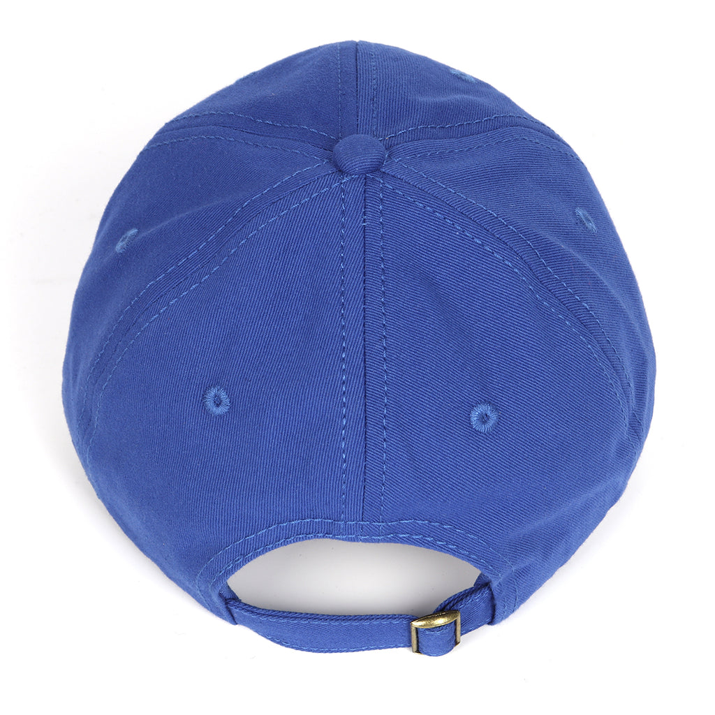 Royal blue oversized cotton baseball cap - top view