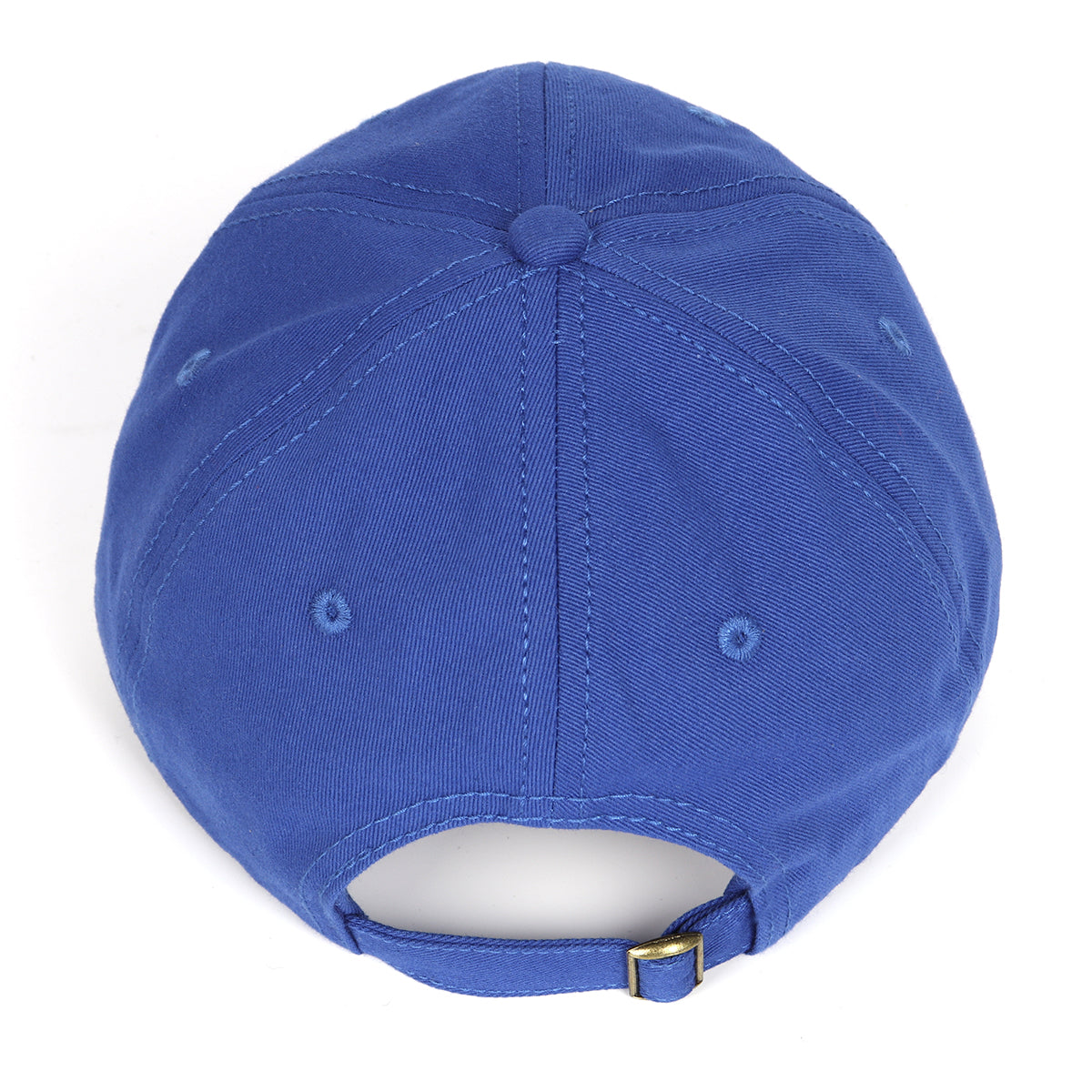 Royal blue oversized cotton baseball cap - top view