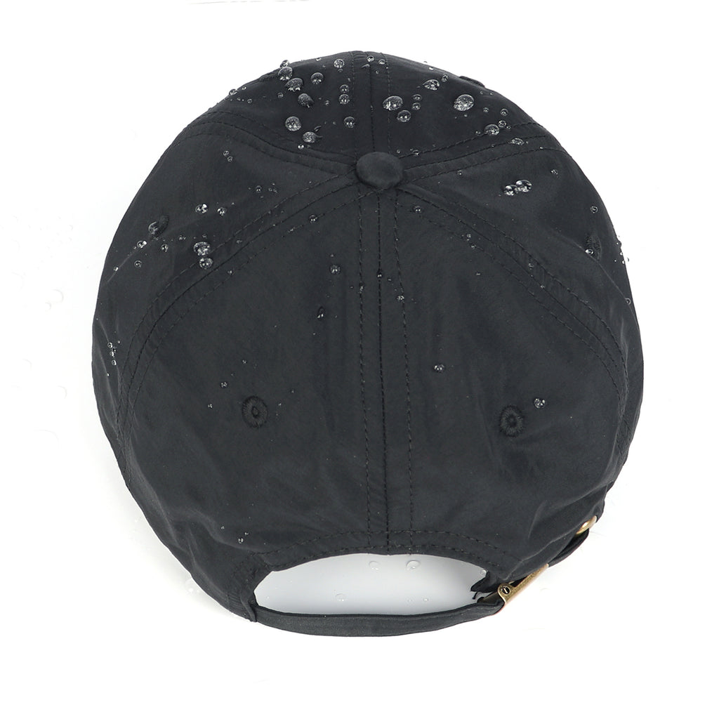 Black quick-dry baseball cap for big heads - top view