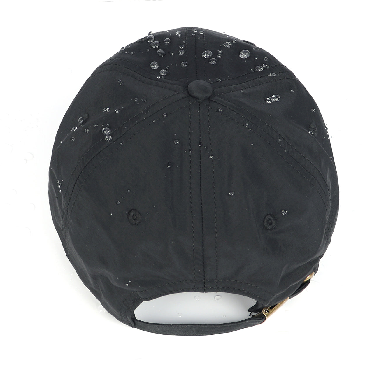 Black quick-dry baseball cap for big heads - top view