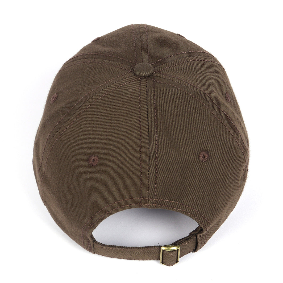 Brown oversized cotton baseball cap - back adjustable strap