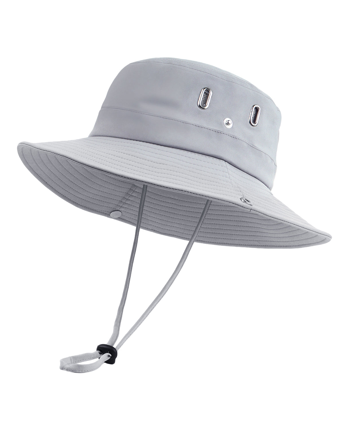 Grey waterproof boonie hat for big heads XXL - front view - Zylioo