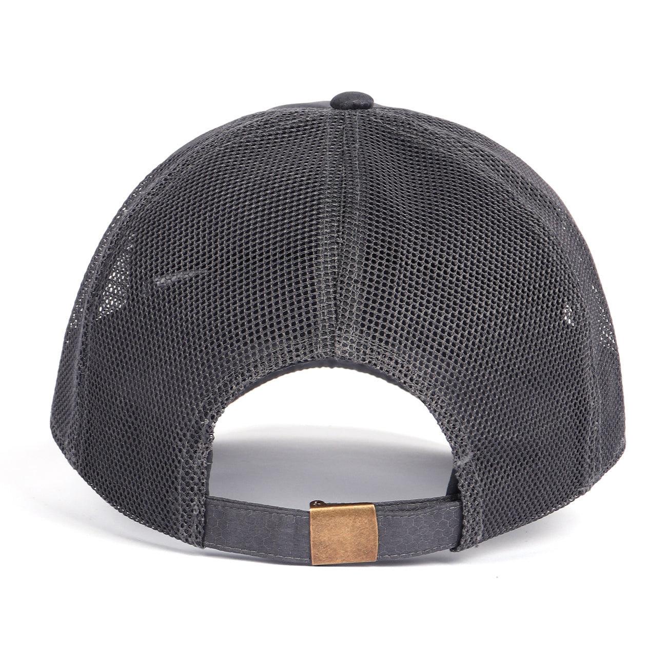  Grey breathable mesh trucker hat for big heads - back view