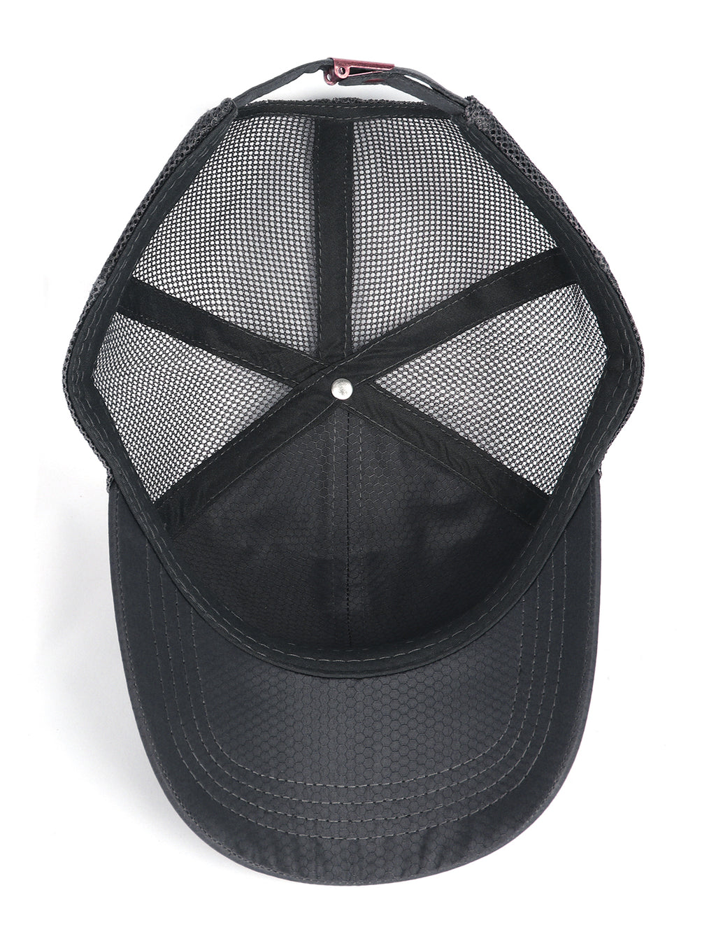  Grey breathable mesh trucker hat for big heads - interior sweatband detail