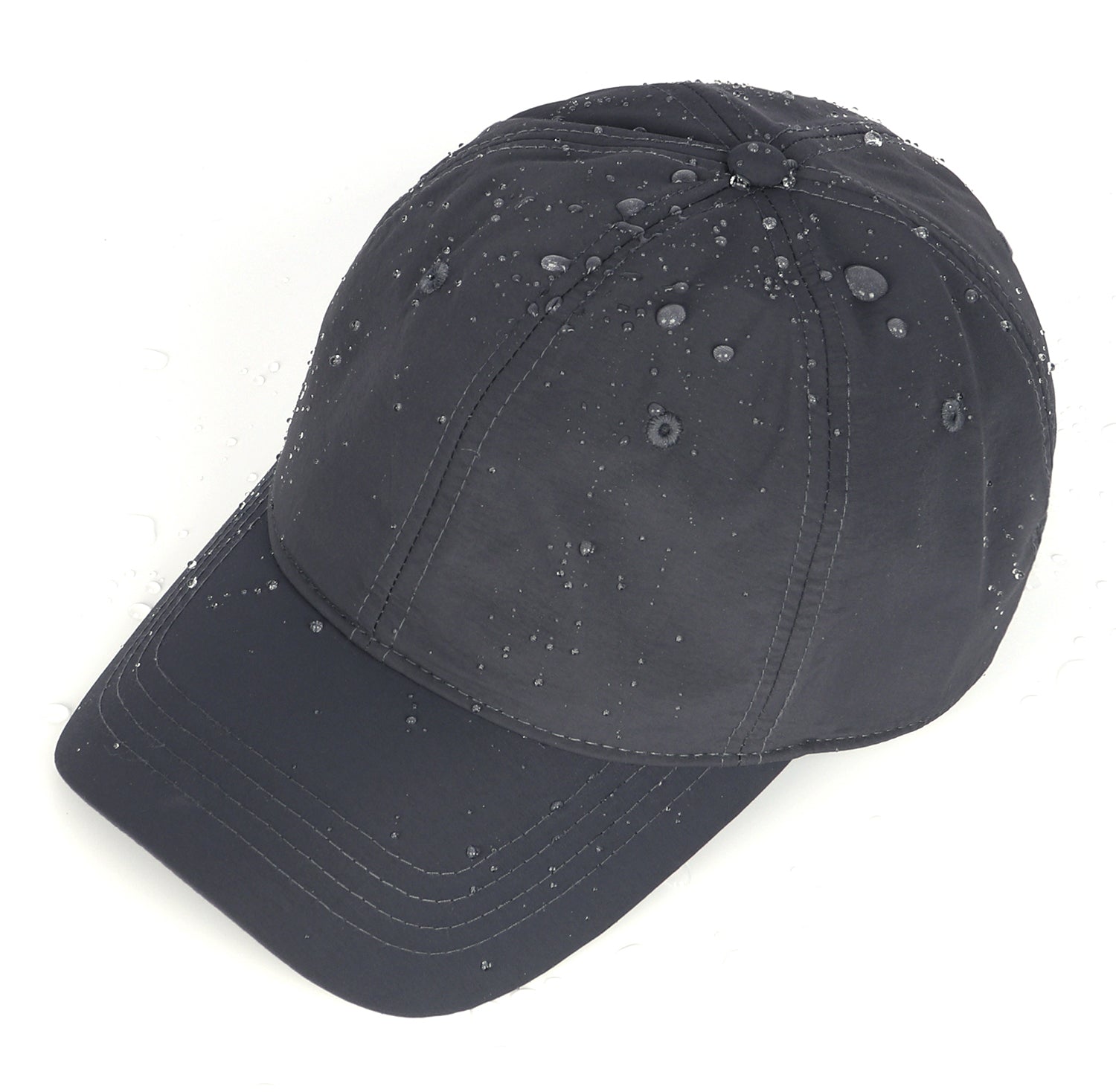 Black quick-dry baseball cap for big heads - side view