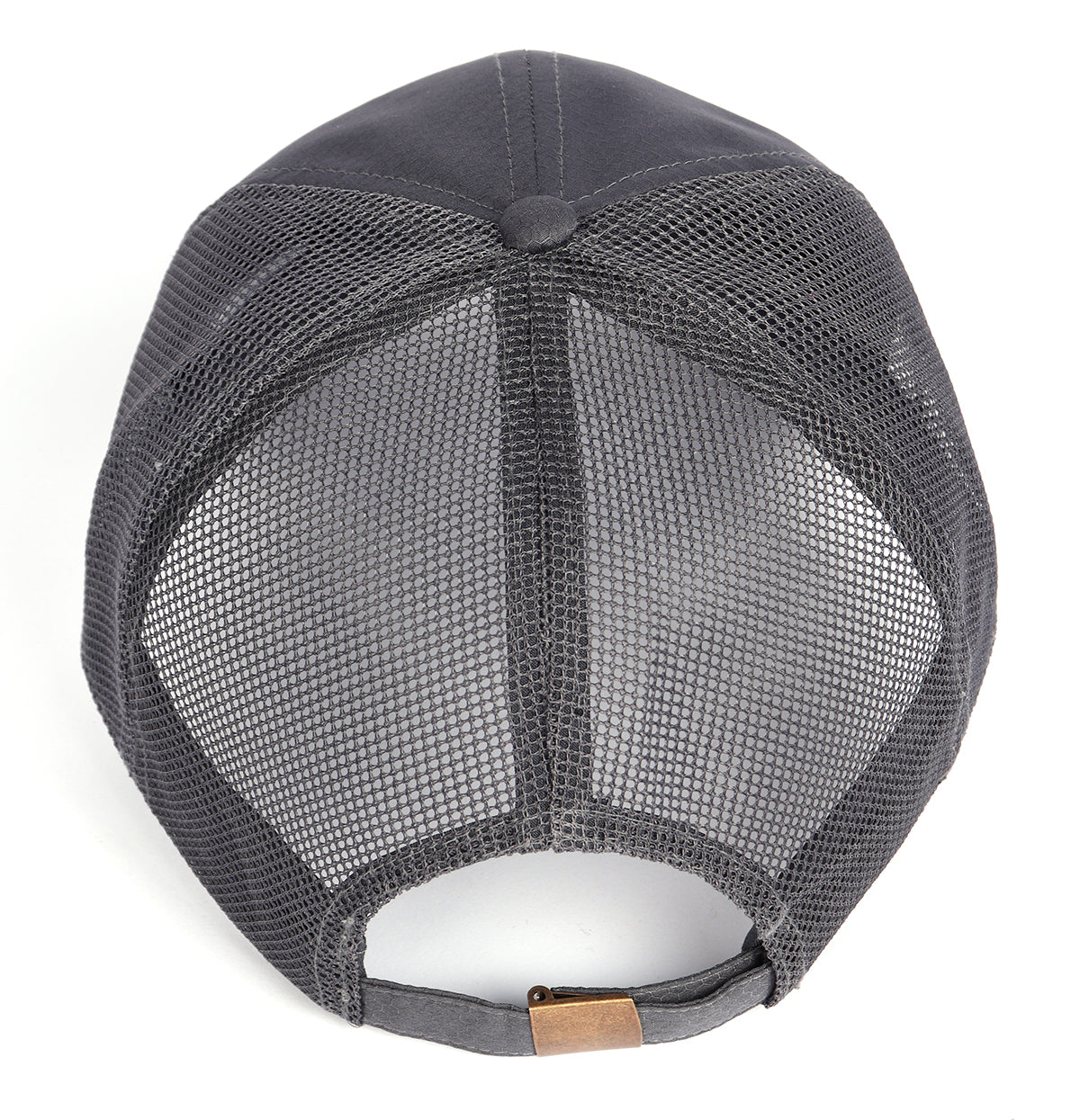  Grey breathable mesh trucker hat for big heads - mesh panel ventilation detail