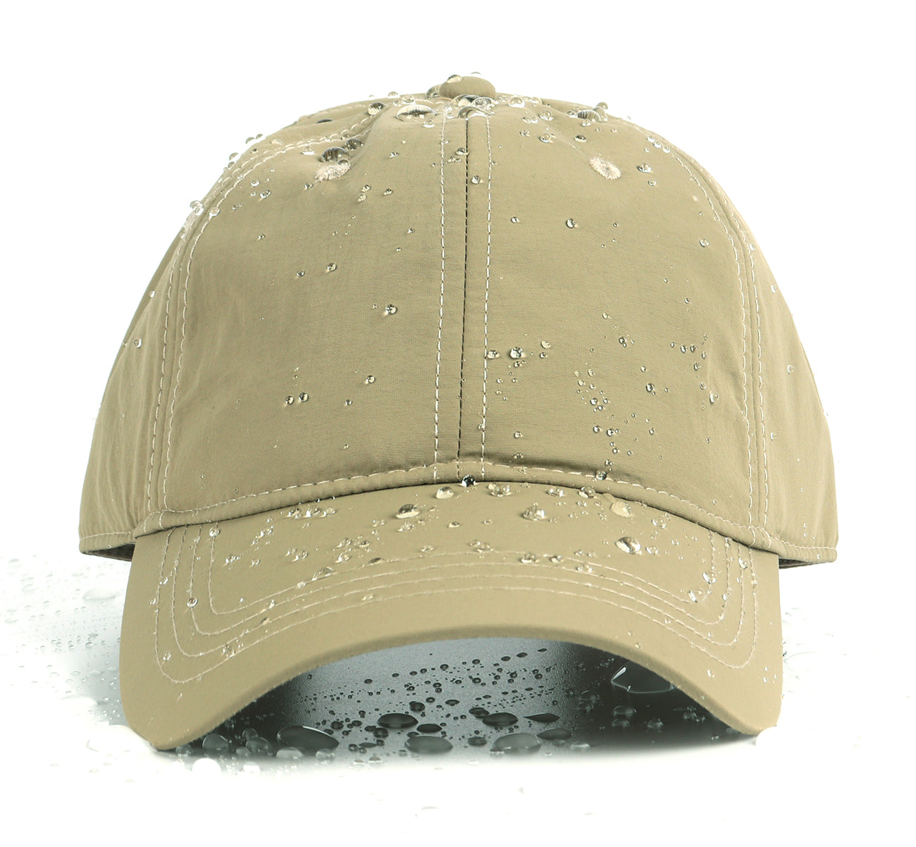 Khaki quick-dry baseball cap for big heads XXL - front view - Zylioo