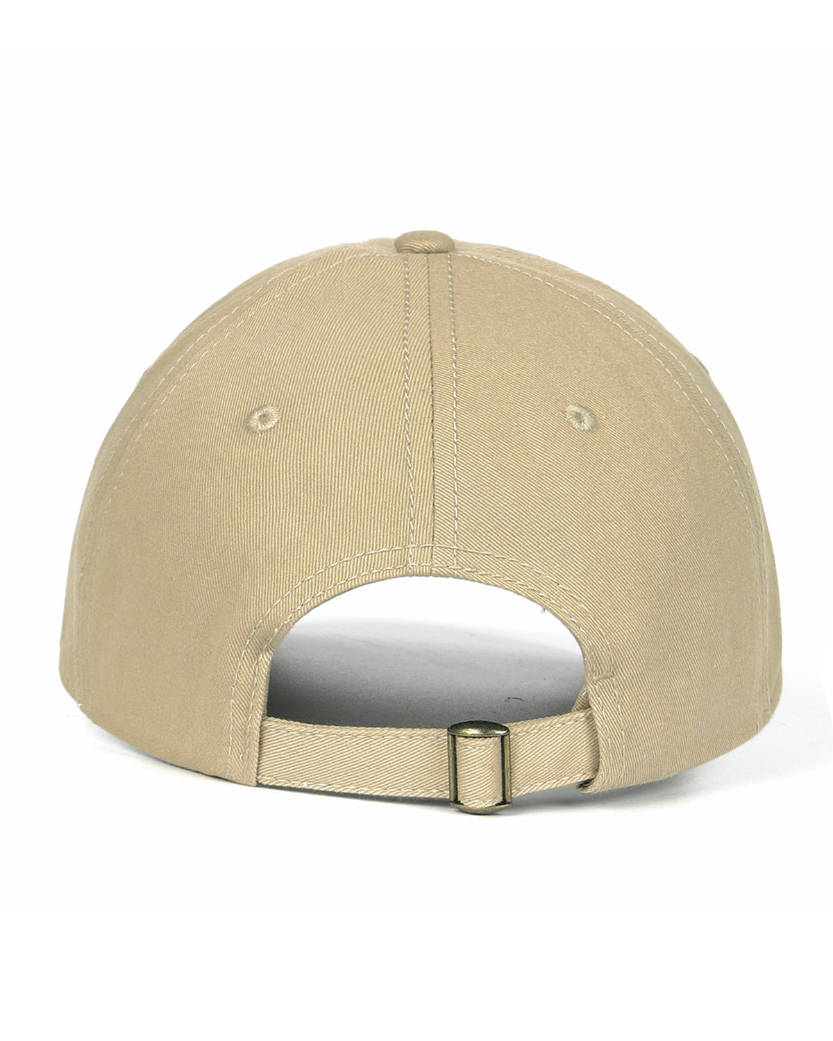 Beige cotton baseball cap for big heads - back strap view