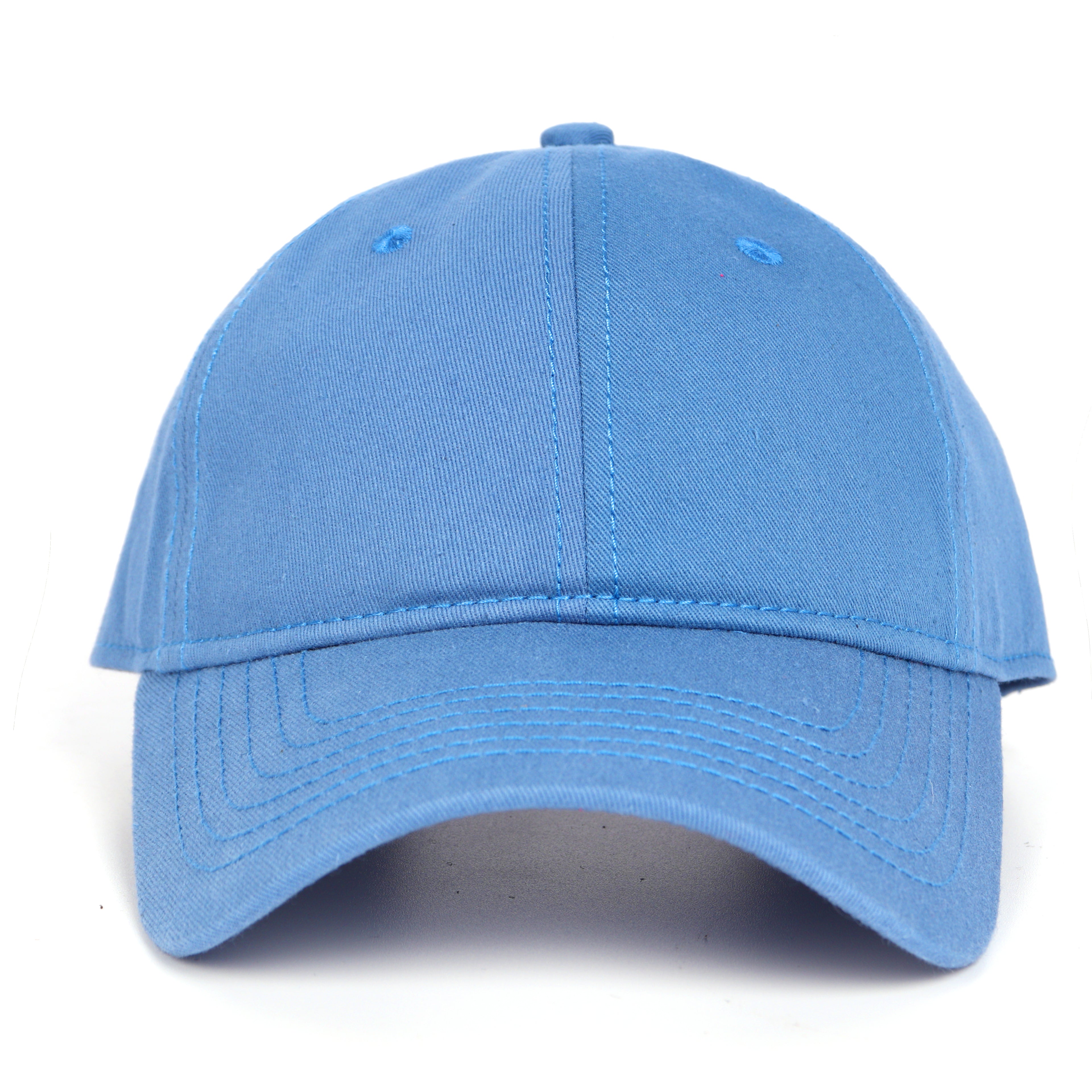 Denim blue cotton baseball cap for big heads - front view detail