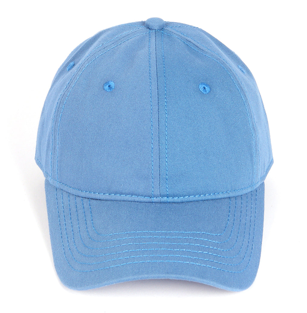  Denim blue cotton baseball cap for big heads - front view detail