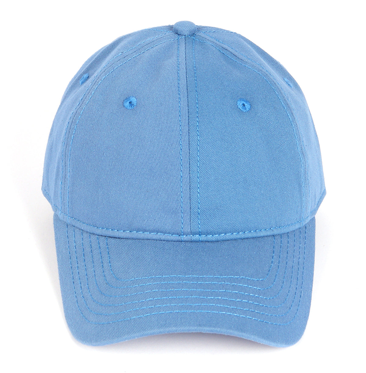  Denim blue cotton baseball cap for big heads - front view detail