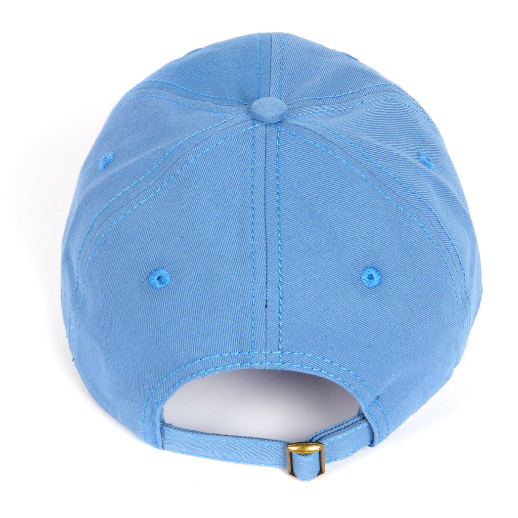 Denim blue cotton baseball cap for big heads - back strap view