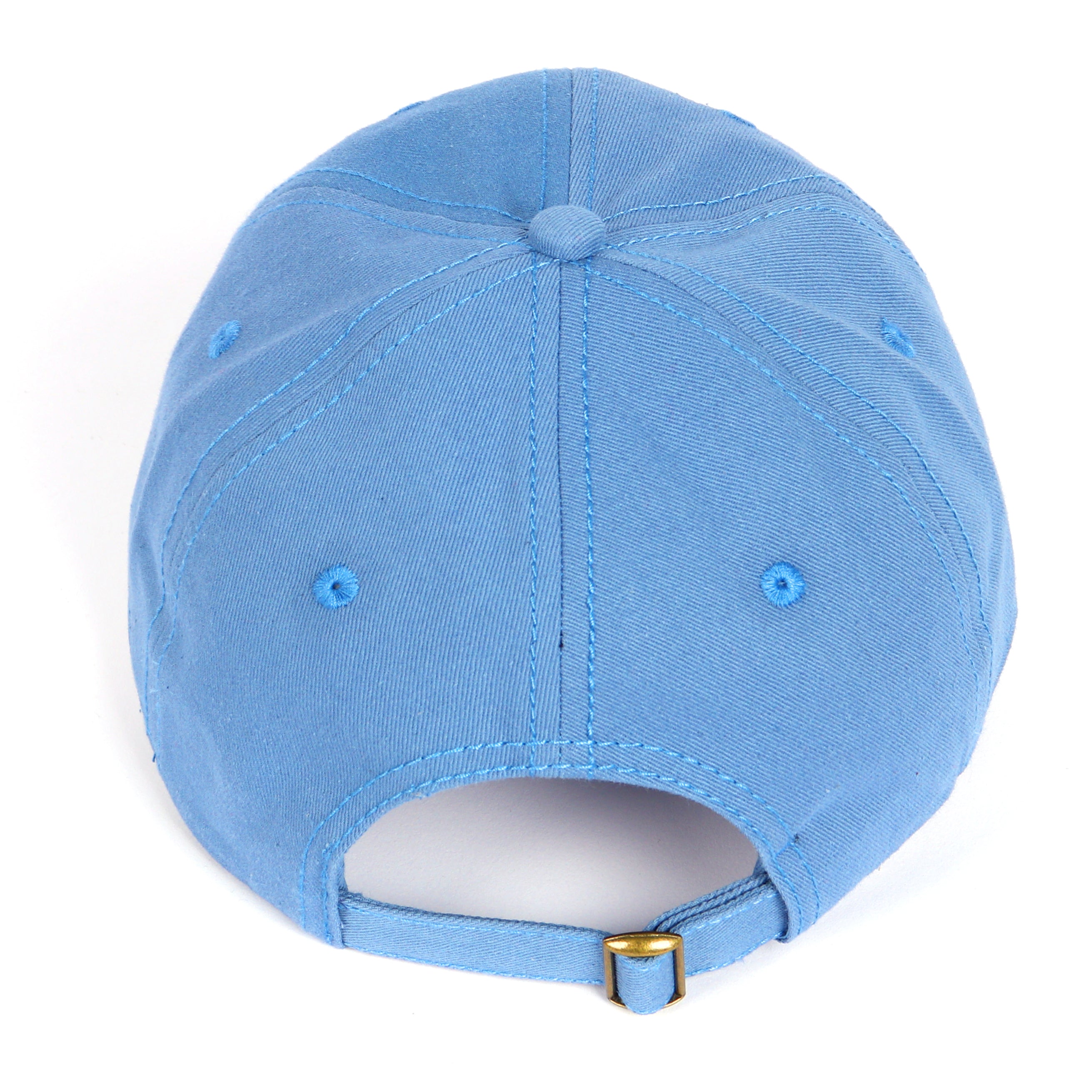 Denim blue cotton baseball cap for big heads - back strap view