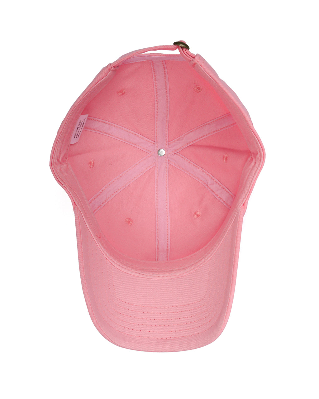 Pink cotton baseball cap for big heads XXL -interior detail