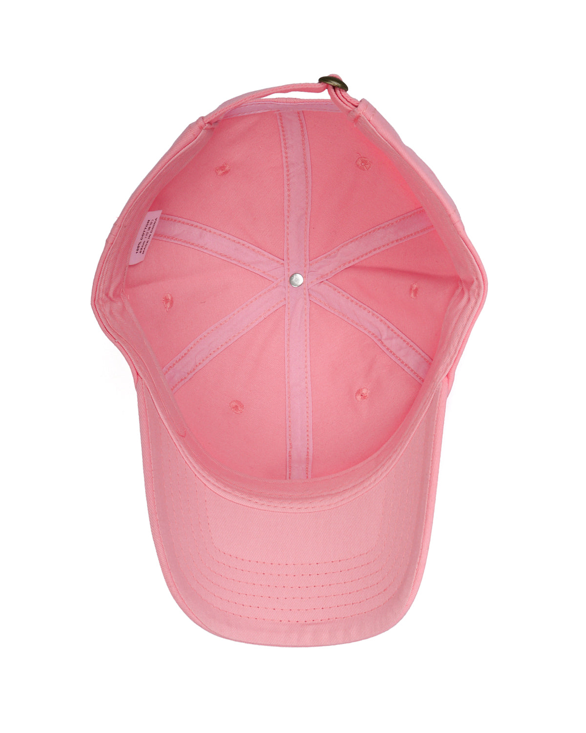 Pink cotton baseball cap for big heads XXL -interior detail