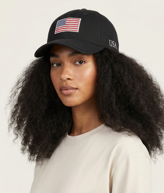 USA Flag Cotton Baseball Cap for Big Heads