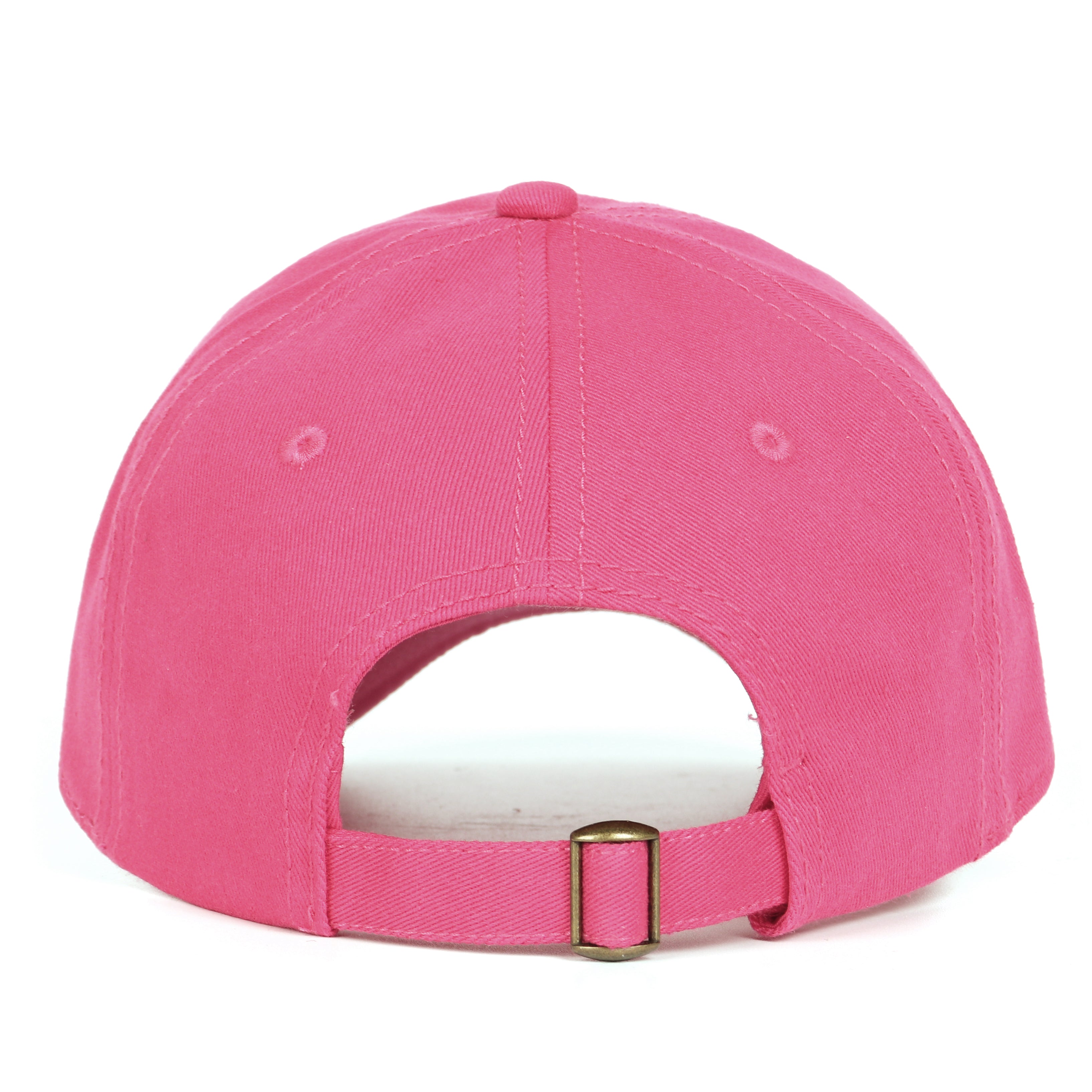 Rose red cotton baseball cap for big heads - back strap detail