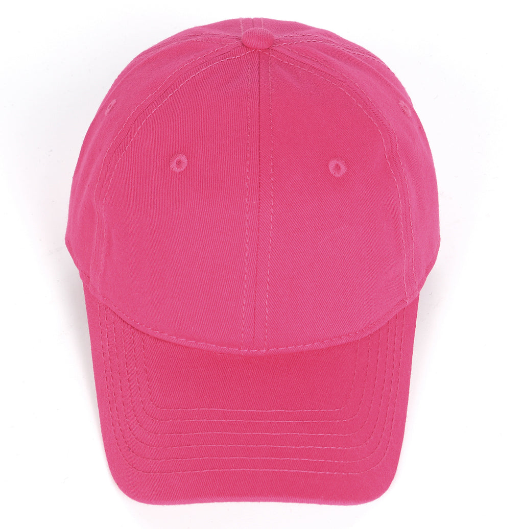 Rose red oversized cotton baseball cap - top view