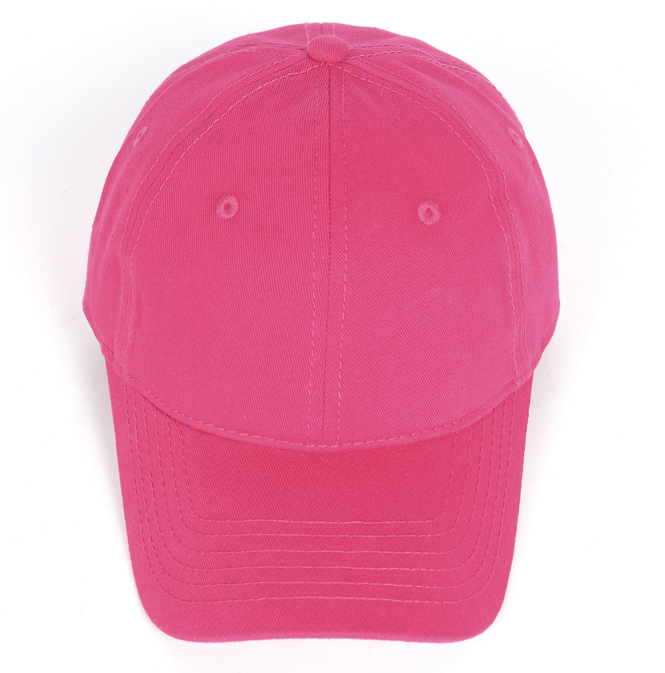Rose red oversized cotton baseball cap - top view
