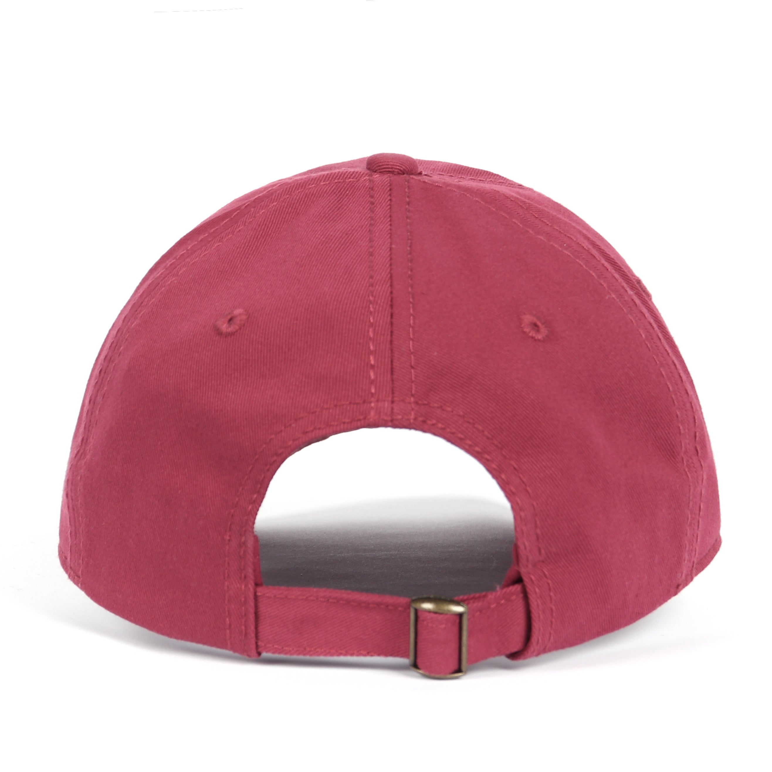 Wine red cotton baseball cap for big heads - back strap detail