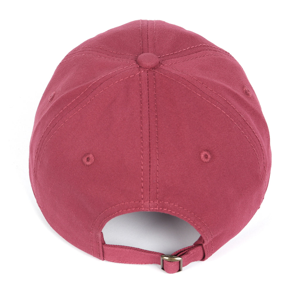 Wine red cotton baseball cap for big heads - back strap detail
