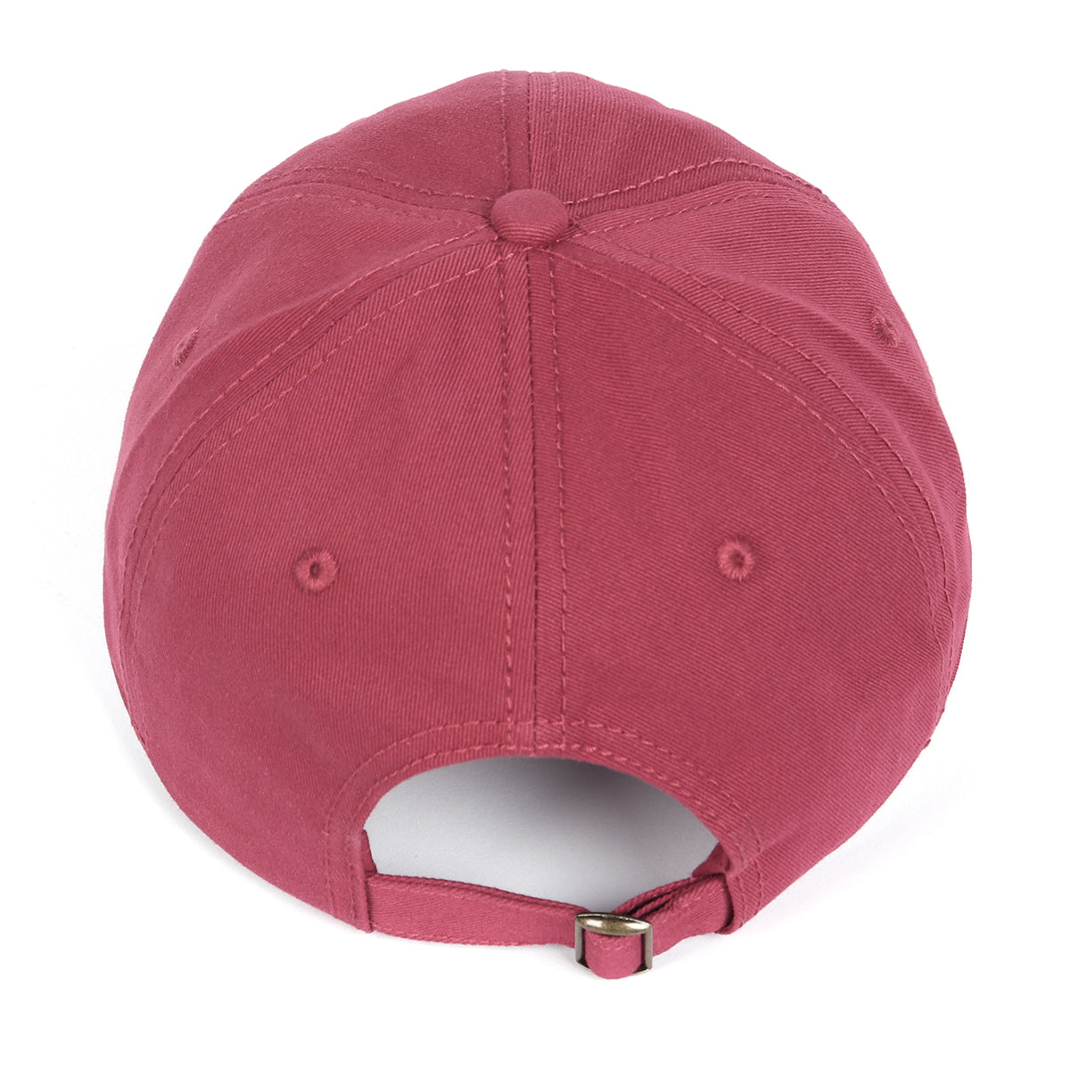 Wine red cotton baseball cap for big heads - back strap detail